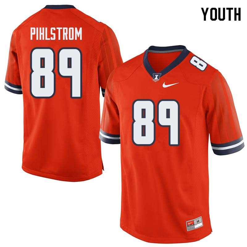 Youth #89 Alex Pihlstrom Illinois Fighting Illini College Football Jerseys Sale-Orange